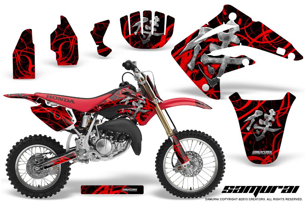 Honda CR85 03-07 Graphics Kit Samurai Red Black NP